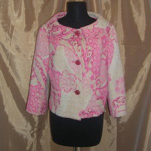 Elie Tahari Pink Peony Swing Jacket size L